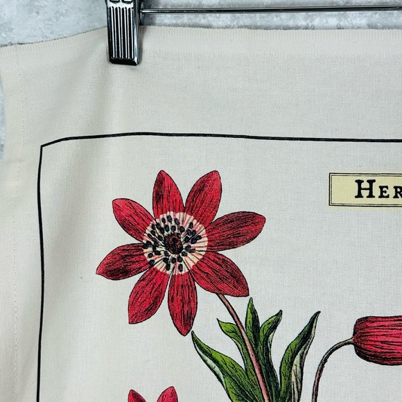 Floral Natural Cotton Tea Towel Herbarium Flora Tan Multicolor - Picture 3 of 13
